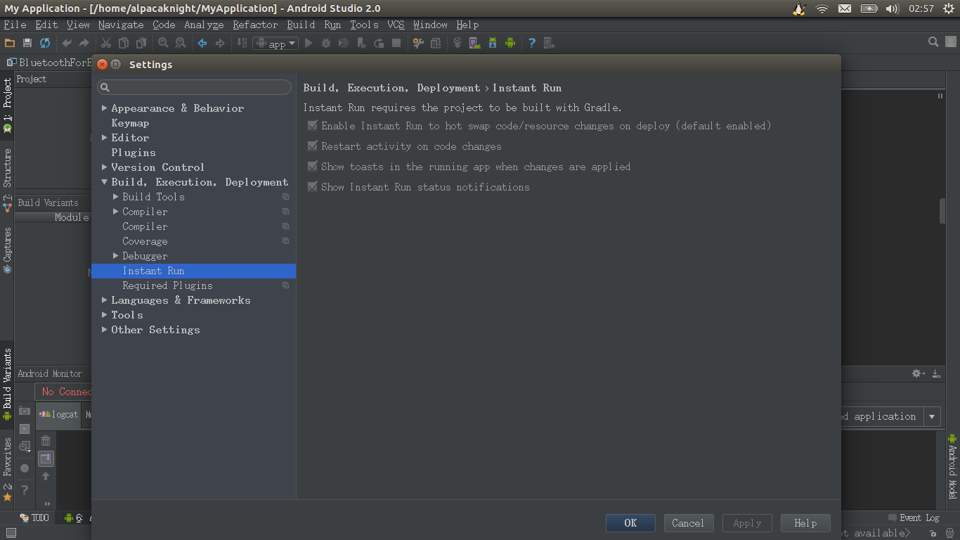 Android-Studio Instant Run设置